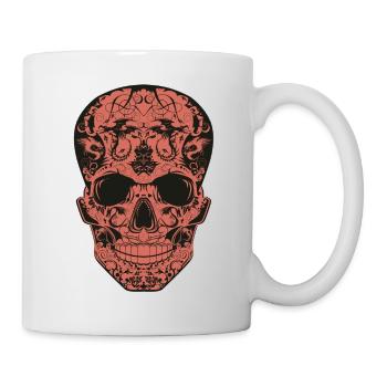tete de mort mexicaine skull dragon tribal crane m - Mug blanc - blanc - Droite