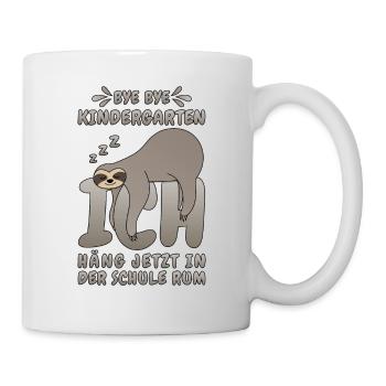 Faultier Bye Bye Kindergarten Schule Grundschule - Tasse - Weiß - Rechts