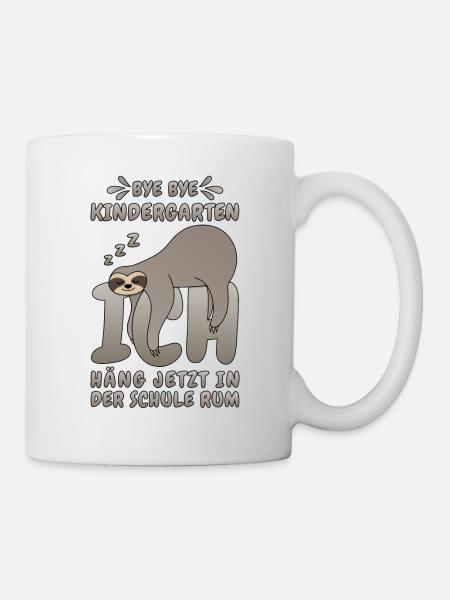 Faultier Bye Bye Kindergarten Schule Grundschule - Tasse - Weiß
