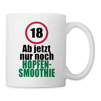 18 jetzt nur noch Hopfensmoothie Bier Geburtstag - Tasse - Weiß - Rechts