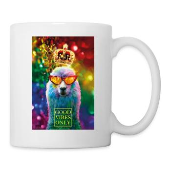 01 Lama GOOD VIBES ONLY Luxury Poster Margarita Art - Mug - white - Right