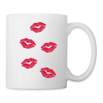 cinq bouches de baiser - Mug blanc - blanc - Droite