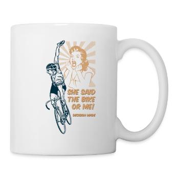 Je pars ... cyclisme - Mug blanc - blanc - Droite