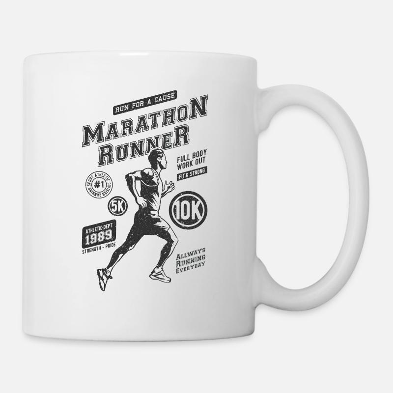 MARATHON RUNNER Jogging Sport Cadeaux T-shirts - Mug blanc - blanc
