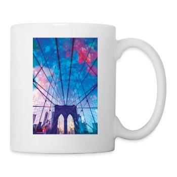 01 Brooklyn Bridge Poster Margarita Art - Tasse - Weiß - Rechts