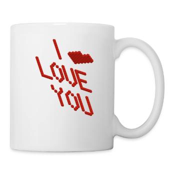 I LOVE YOU HEART BRICS t - Tasse - Weiß - Rechts