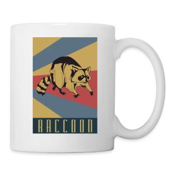 Raton laveur rétro raton laveur - Mug blanc - blanc - Droite