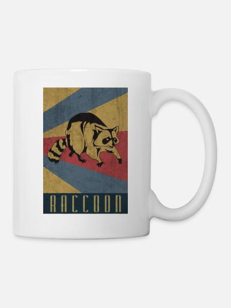 Coon raton laveur raton laveur Petty Bear cadeau - Mug blanc - blanc