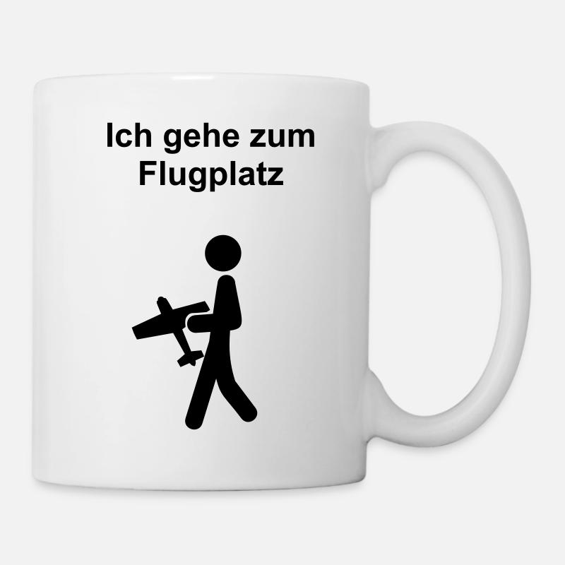 Ich gehe zum Flugplatz - Tasse - Weiß