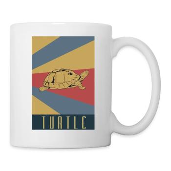 Tortue, tortue, retro, tortue - Mug blanc - blanc - Droite