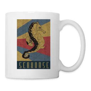 Seepferdchen Retro Seepferd Geschenk - Tasse - Weiß - Rechts