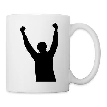 cheering man - Mug - white - Right