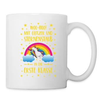Licorne Paillettes et Poussière d’Étoile Première Classe Jaune - Mug blanc - blanc - Droite