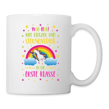 Licorne paillettes et poussière d’étoiles première classe coloré - Mug blanc - blanc - Droite