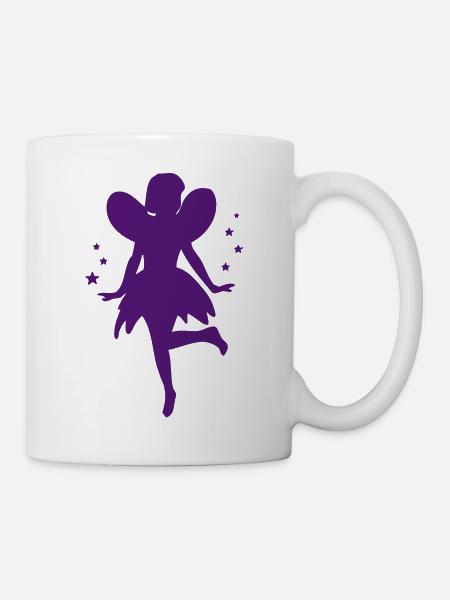 Tanzende Fee / Elfe mit Sternchen - Tasse - Weiß