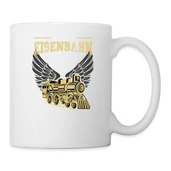 Lokomotive Eisenbahn Leben sinnlos - Geschenk - Tasse - Weiß - Rechts