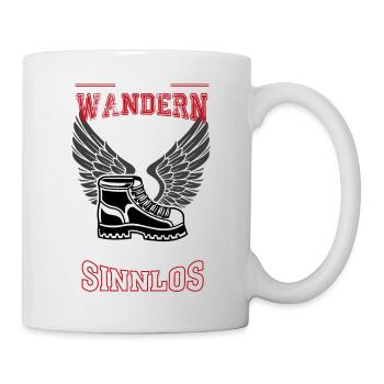 Wandern rot Leben sinnlos - Geschenk - Tasse - Weiß - Rechts
