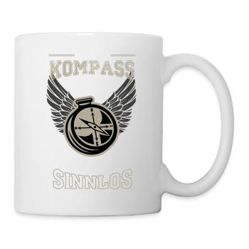 Kompass Geocaching Leben sinnlos - Geschenk - Tasse - Weiß - Rechts