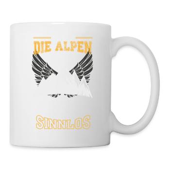 Alpen Berge Leben sinnlos - Tasse - Weiß - Rechts