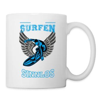 Surfen Leben sinnlos - Geschenk - Tasse - Weiß - Rechts