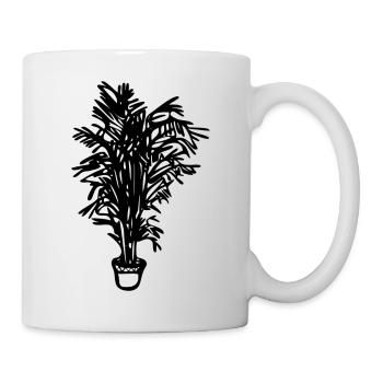 Topfpflanze, Geschenk, Geschenkidee - Tasse - Weiß - Rechts