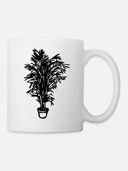 Topfpflanze, Geschenk, Geschenkidee - Tasse - Weiß