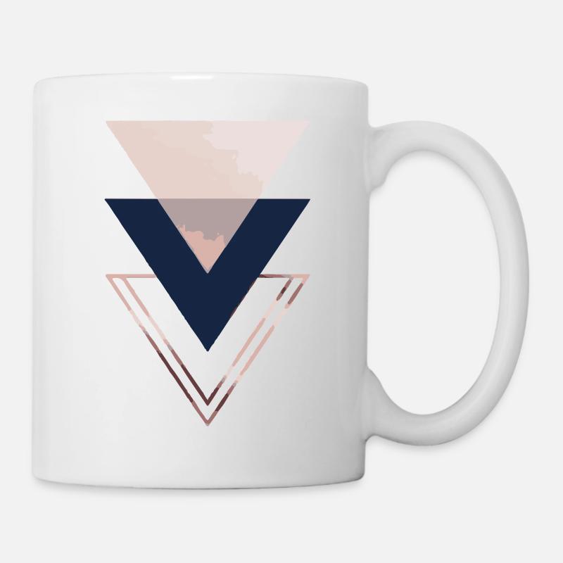Dreiecke rose - Tasse - Weiß