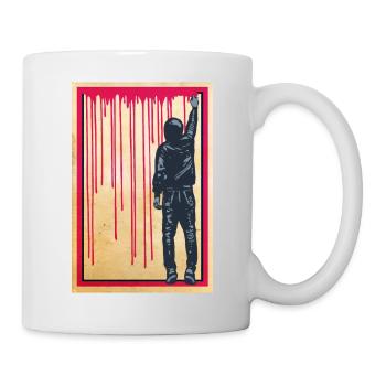 STREET ART - SPRAY BOY Poster - Tasse - Weiß - Rechts