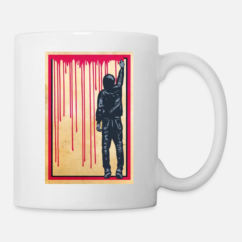 STREET ART - SPRAY BOY Poster - Mug blanc - blanc