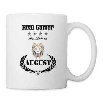 Real Gamer born in August Lion - Mug blanc - blanc - Droite