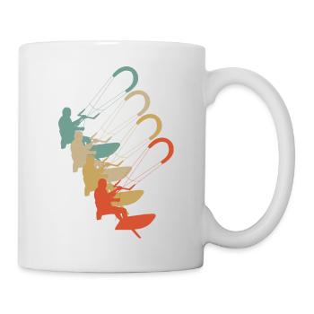 Vintage Retro Style Kitesurfen Lenkdrachensegeln - Tasse - Weiß - Rechts