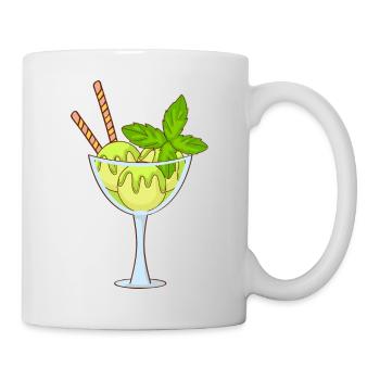 Crème glacée, crème glacée, crème glacée, crème glacée, boule, crème glacée, sundae - Mug blanc - blanc - Droite