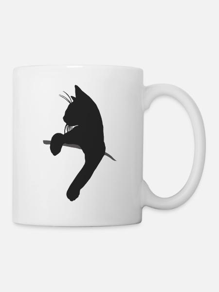 Funny cat in bag - Mug - white