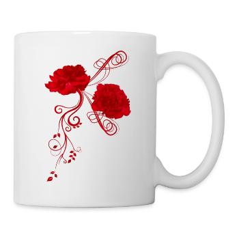red carnation carnation red beautiful floral summer floral - Mug - white - Right