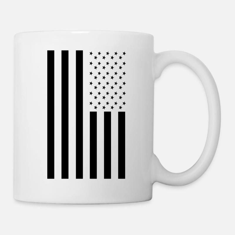Blacked Out American Inspired Flag - Mug - white