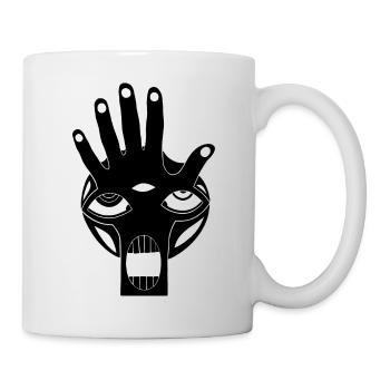 Maske Totem Hand Schädel Toten Kopf Schrei 1 - Tasse - Weiß - Rechts