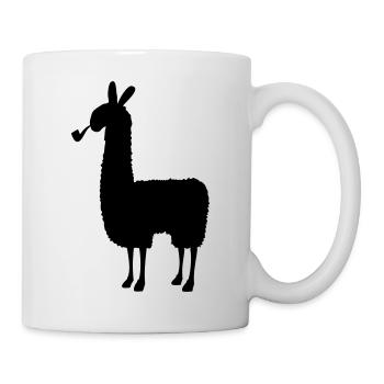 fumer le lama - Mug blanc - blanc - Droite