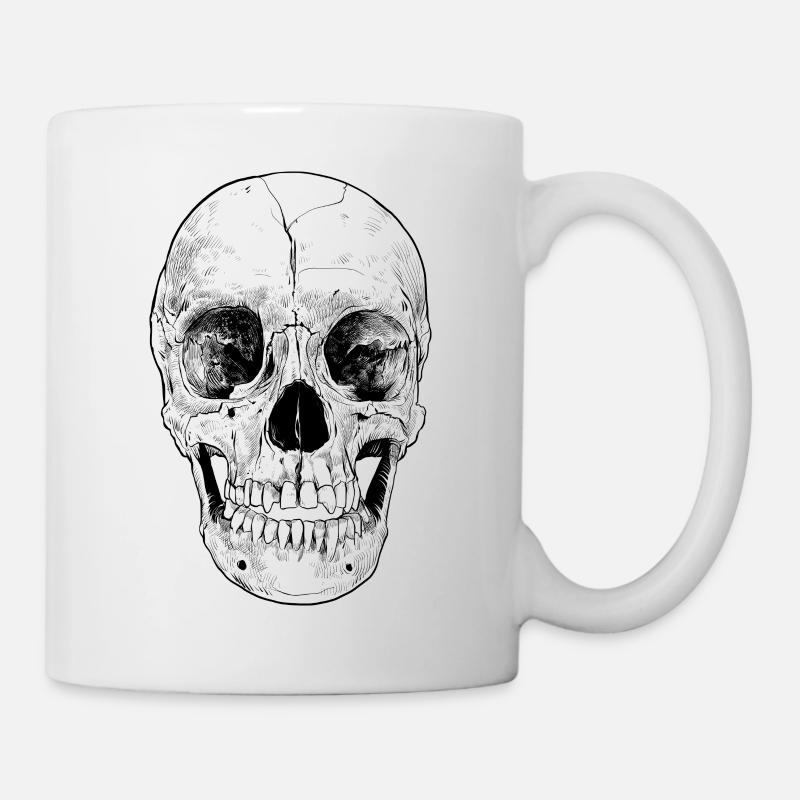 Skull skull skull skeleton - Mug - white