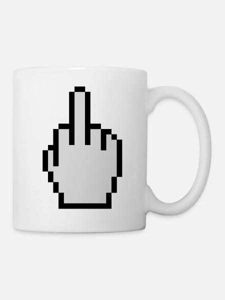 Finger-Gruß - Tasse - Weiß
