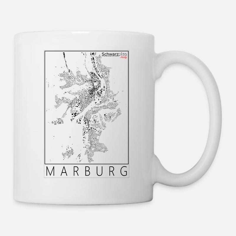 Schwarzplan Marburg Schéma de la figure - Mug blanc - blanc