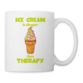 Eis Speiseeis Eiskrem Eiscreme Kugeleis Eisbecher - Tasse - Weiß - Rechts