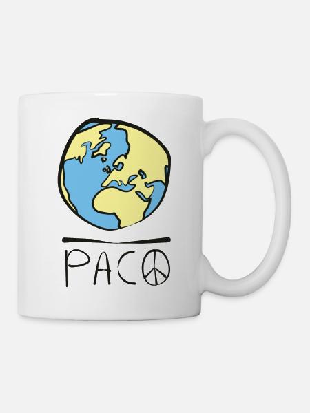 Paco Motiv Welt Frieden - Tasse - Weiß