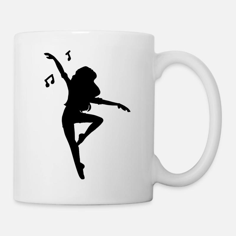 femme danse de silhouette. Partition dans la danse - Mug blanc - blanc