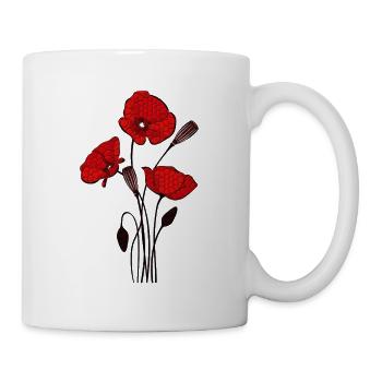 poppy mosaic - Mug - white - Right