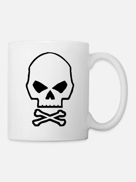 Schädel und Knochen - Tasse - Weiß