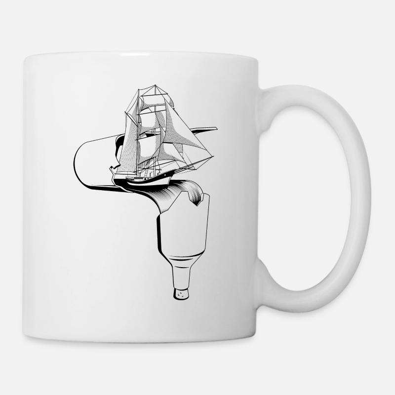 Flaschenschiff - Mug - white