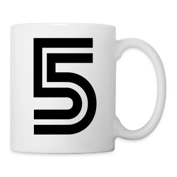 Rückennummer 5 - Tasse - Weiß - Rechts