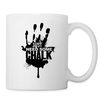 Klettern Bouldern Shirt - Need Chalk - Tasse - Weiß - Rechts