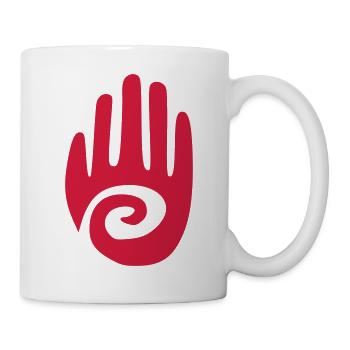 vecteur de la main pétroglyphe - Mug blanc - blanc - Droite