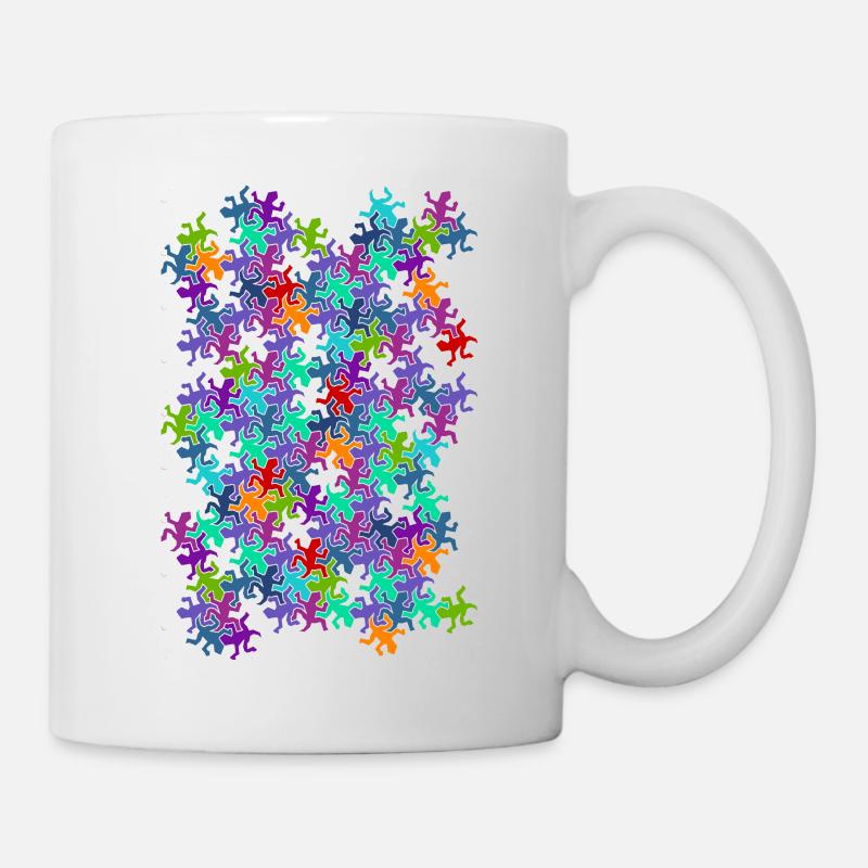 Escher Reptilien Mosaik bunt - Tasse - Weiß